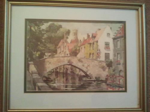 Signed watercolour J Vandi Vyvesh continental canal bridge.jpg