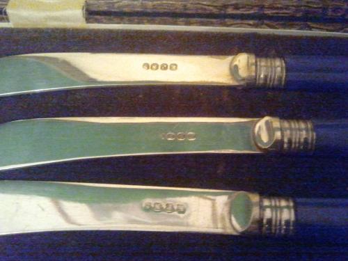 Boxed Set Vintage purple handled butter knives 5+1 odd2.jpeg