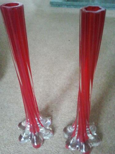 Pair Juby red Crystal stem vases2.jpeg
